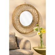 Ludy Wall mirror - H5 x Ø70 cm - Jute - Light brown