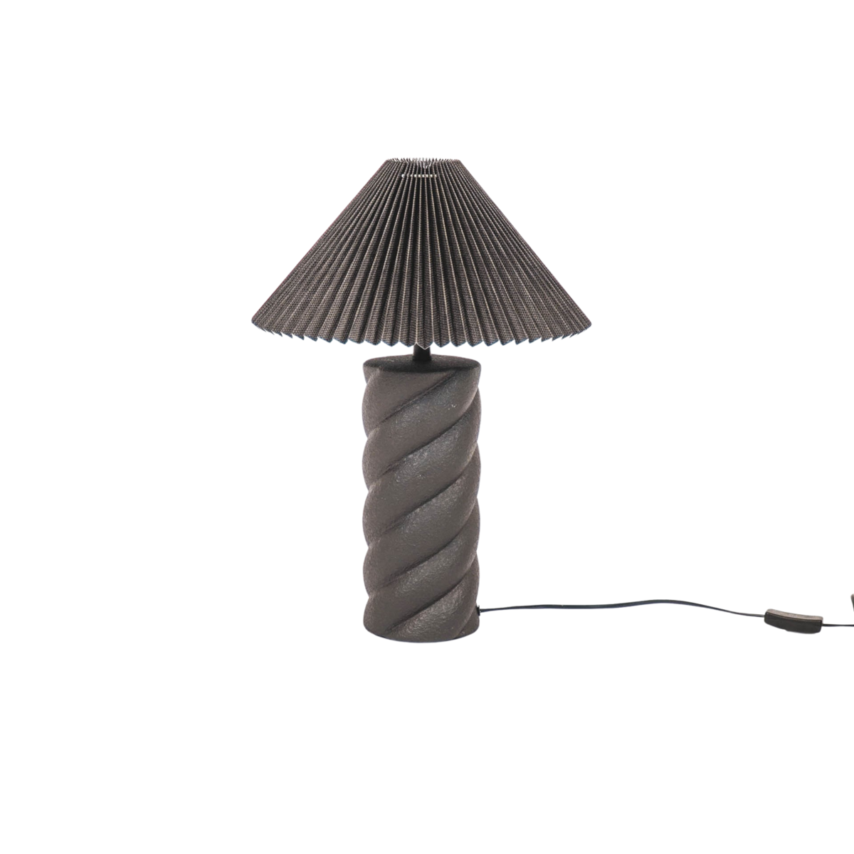 Pleated Lampshade - Polyester - Black - 8x35x21cm