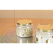 Round Candle with Small Dots and Lid, Sage