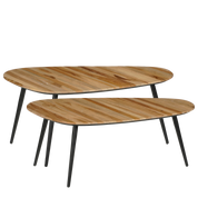 Jailey Side Table - Set of 2 - L84 x W39 x H39 cm - Recycled Wood - Brown