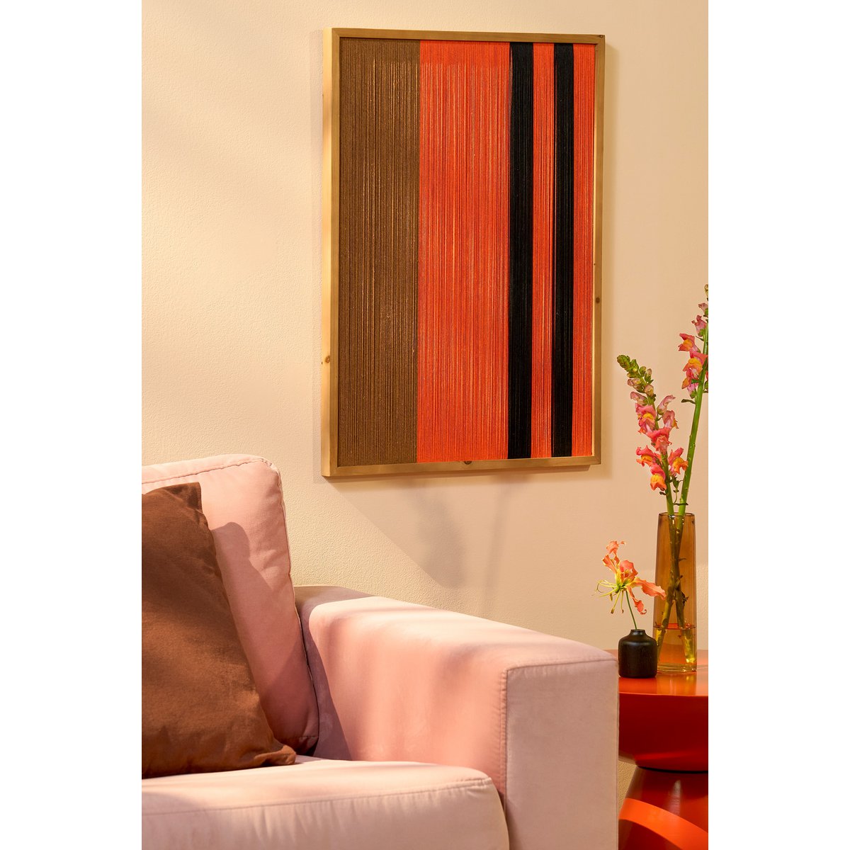 KUBA WALL DECORATION - L50 x B3 x H70 cm - FSC 100% - Cotton - Orange