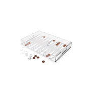 Backgammon Game Tray in White and Brown Acrylic 