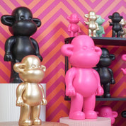 Ornament - monkey  - pink - 33x21x50cm