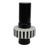 Vase - Striped - Ceramic - Black/White - 14x14x26 cm