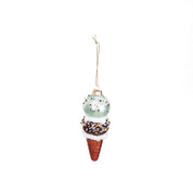 Christmas ornament - Ice - Glass - Blue/Brown - 5x14cm