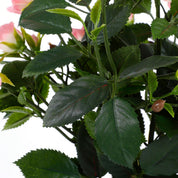 Rosier artificiel en pot Stan - H33 x Ø25 cm - Rose