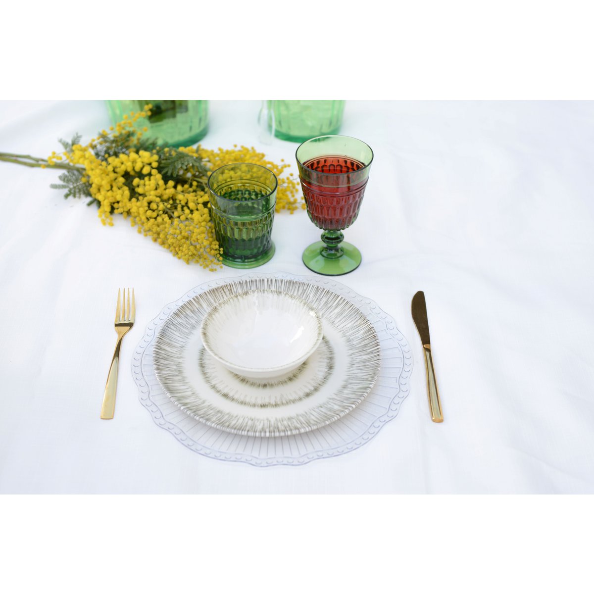 Set of 6 Khaki Porcelain Bowls 14x14x3.5cm
