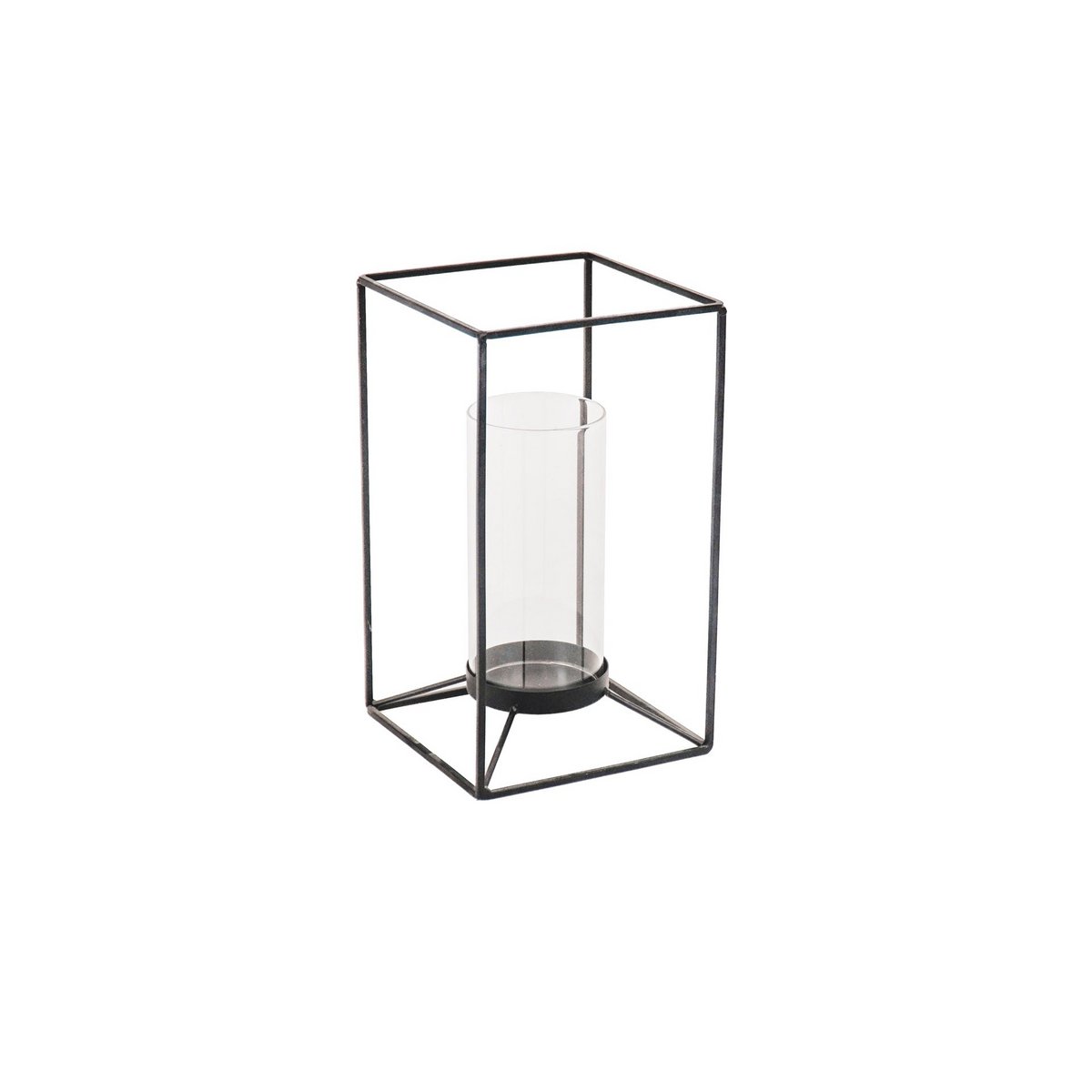 Lantaarn - Metall/Glas - Schwarz - 14,5x14,5x25cm