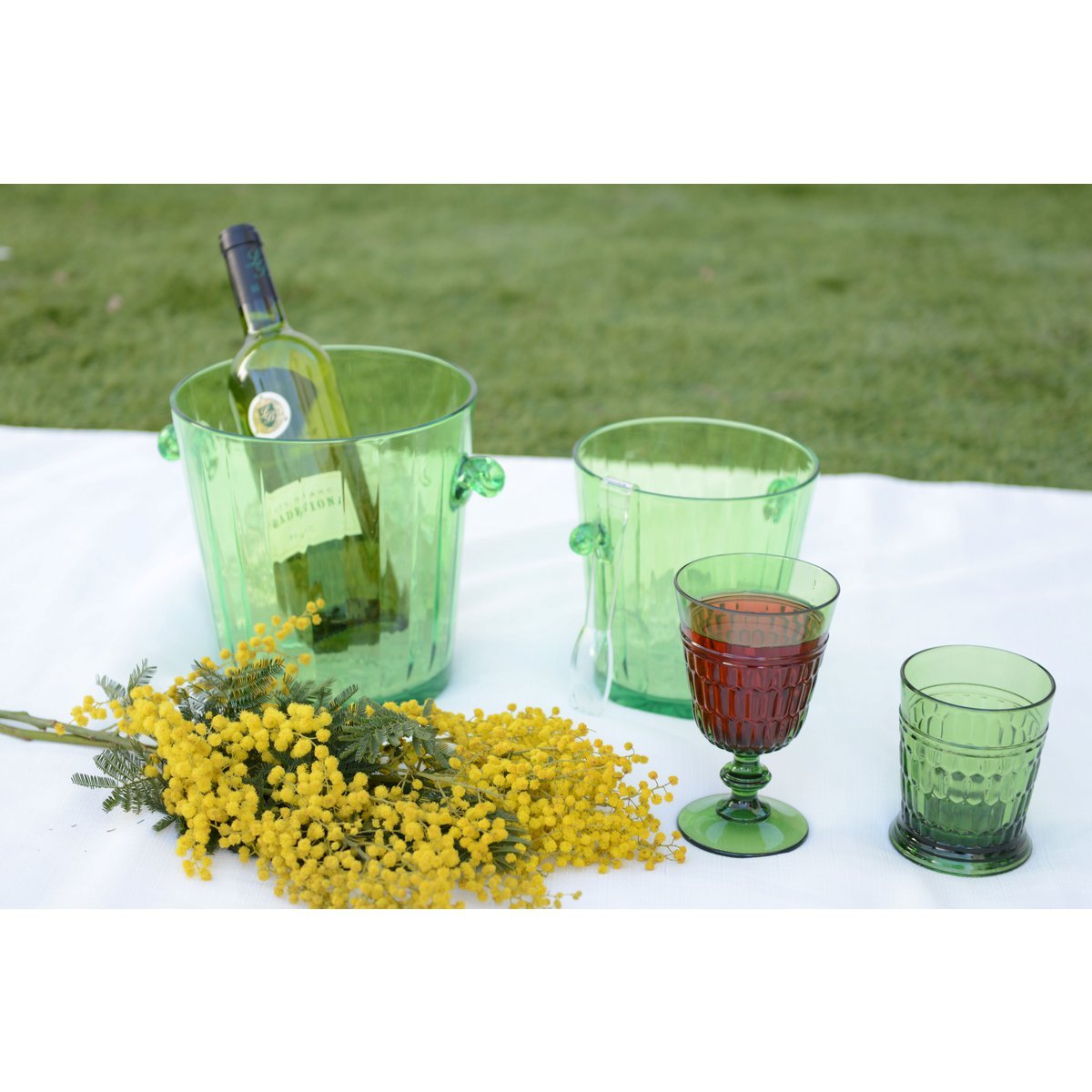 Acrylgroene wijnglazen - set van 6