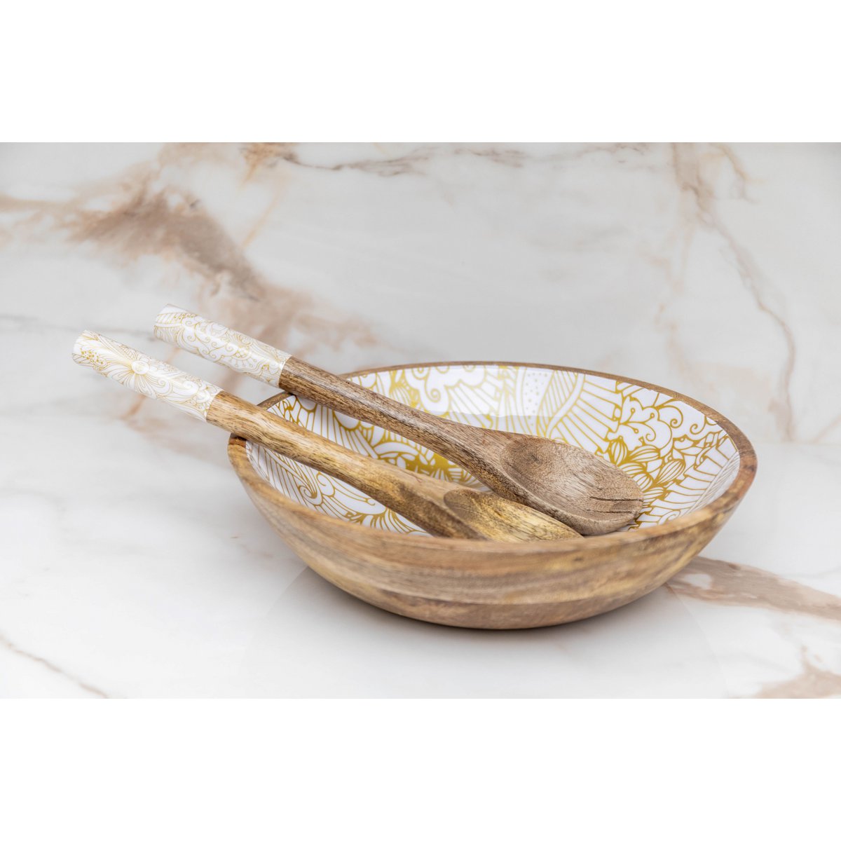 Abstract Wooden Salad Covers