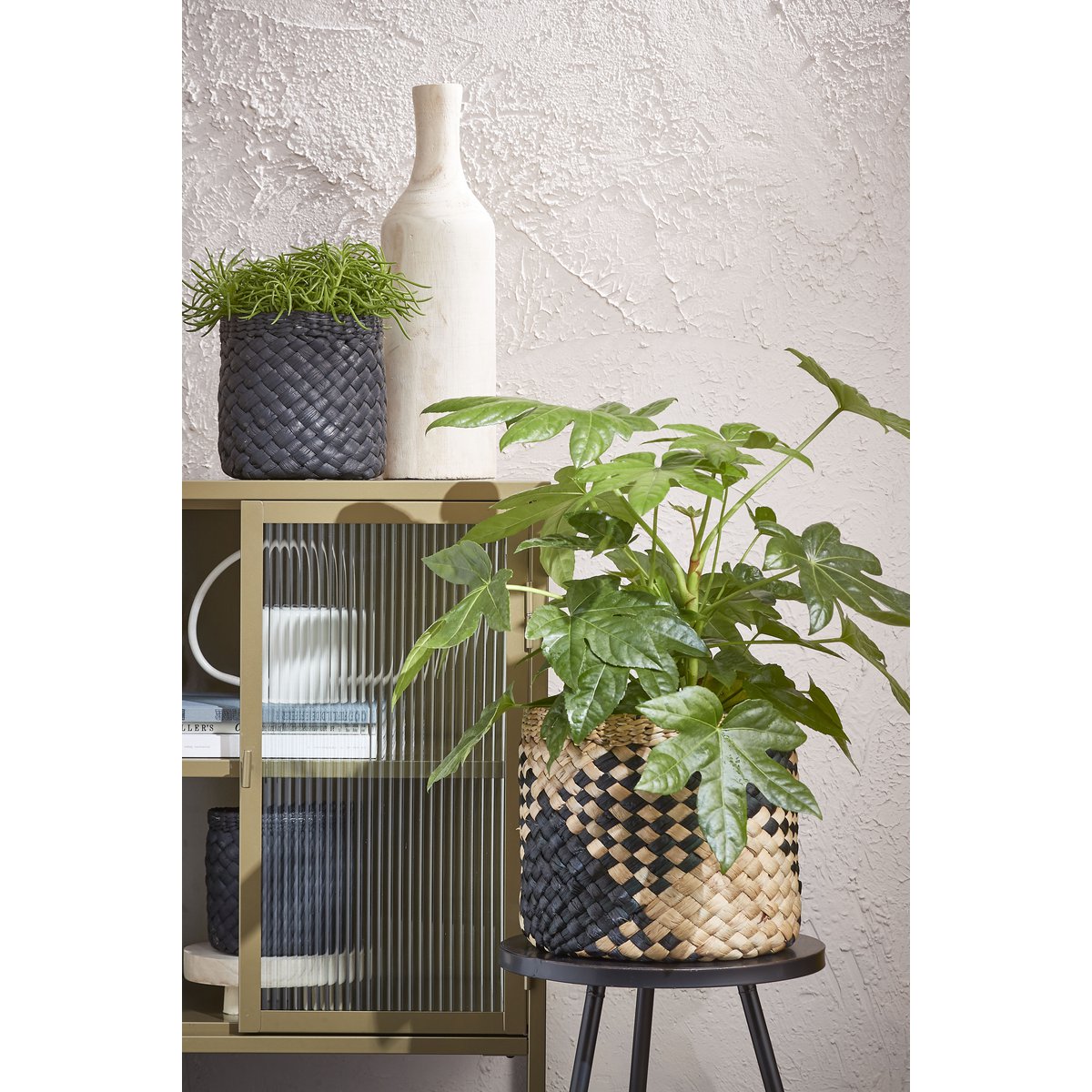 Vase Pia - H47 x Ø13 cm - Bois de paulownia - Marron clair