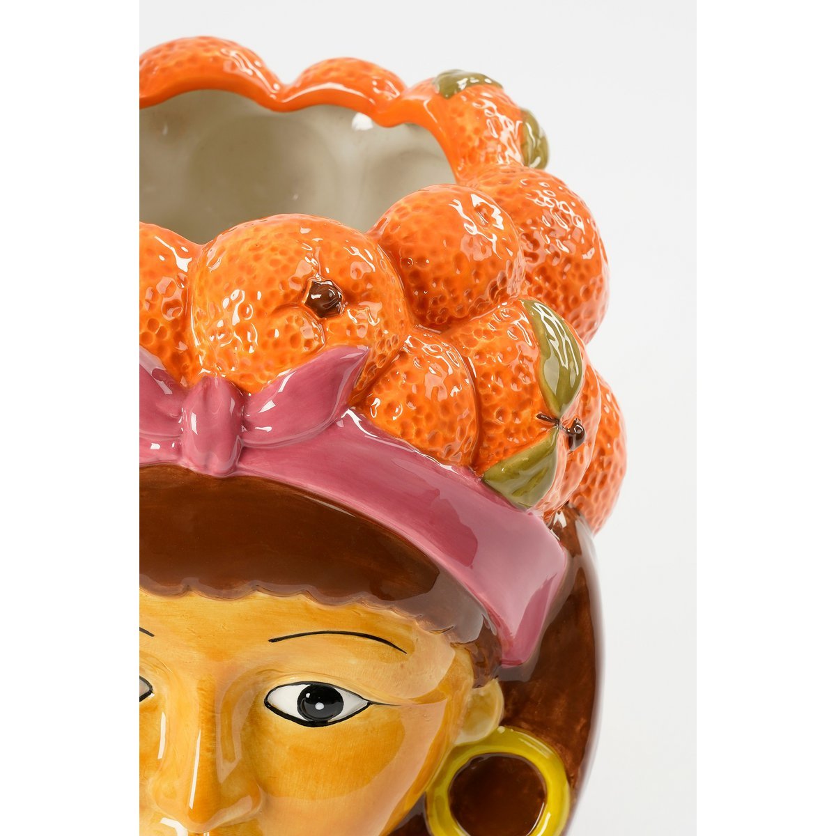 Funny Flowerpot Inside - L20 x B20 x H22 cm - Dolomite - Orange