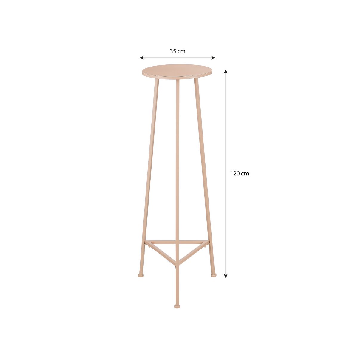 Adine Plant Table - H120 x Ø35 cm - Metal - Light pink