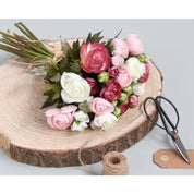 Ranunculus Kunstbloemenboeket - H35 x Ø26 cm - Roze