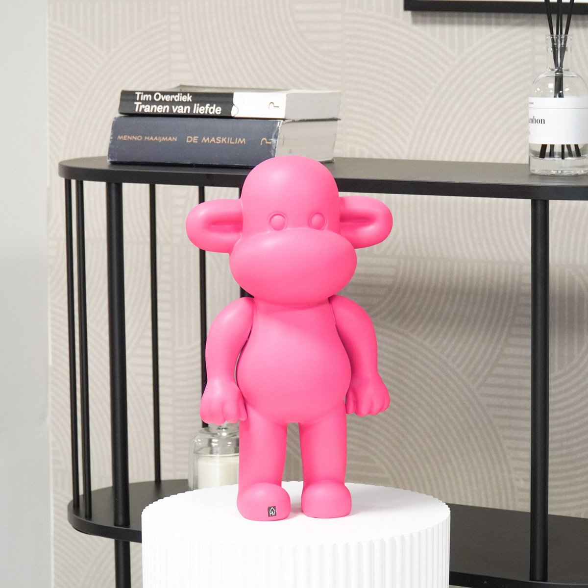 Ornament - monkey  - pink - 33x21x50cm