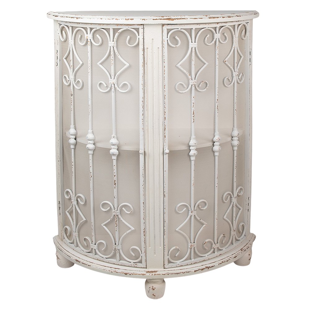 Wandkast Wit, Hout en IJzer 81x32x103 cm