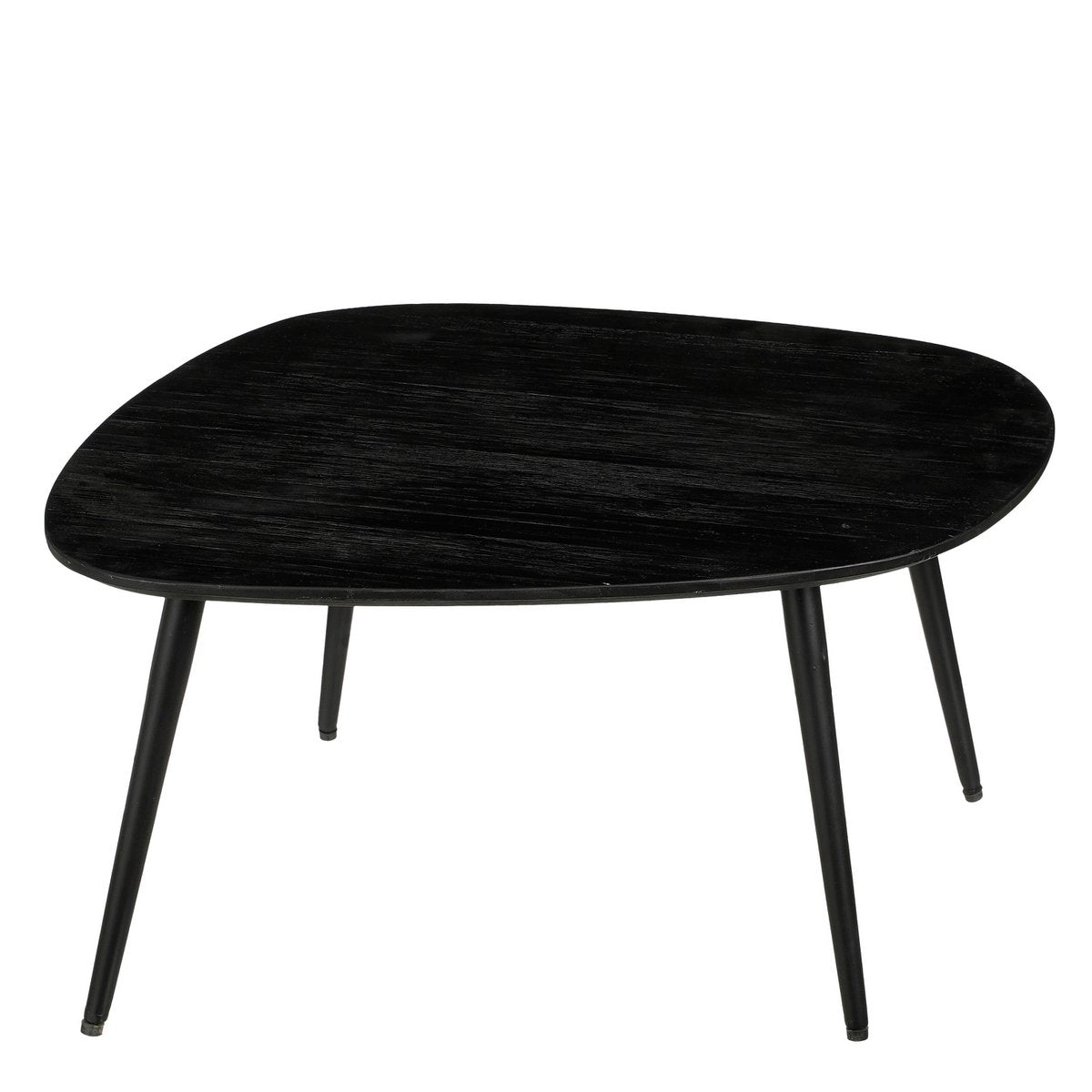 Jailey Side Table - Set of 3 - L62 x W52 x H34 cm - Recycled Wood - Black