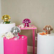Ornament - Disco - Mushroom - glass - pink - 14x14x14cm