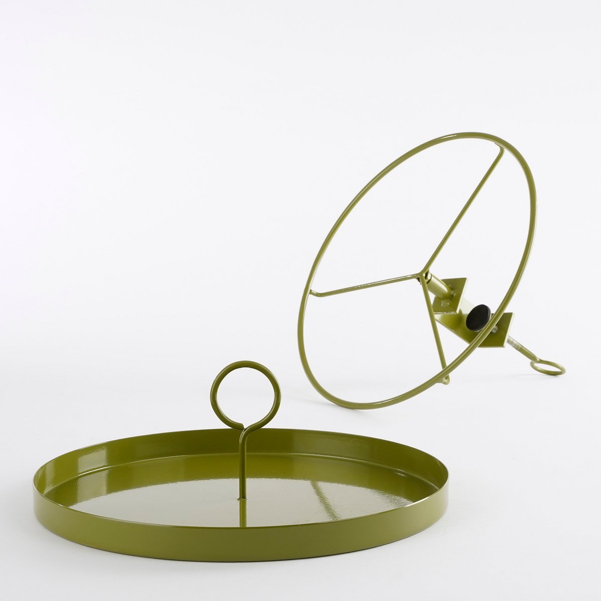 Aston Tray with Clamp - H30 x Ø31 cm - Metal - Dark Green