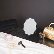 Miroir - Make Up Mirror -weven ronde - métal - noir - 25x1x25cm