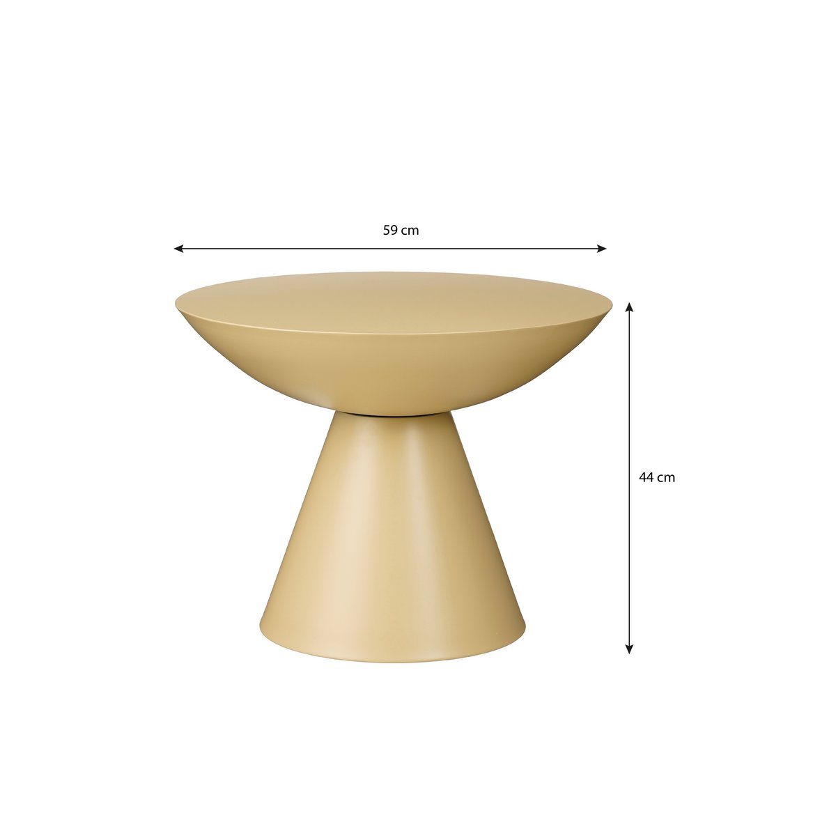 Celise side table - H44 x Ø59 cm - Metal - Beige