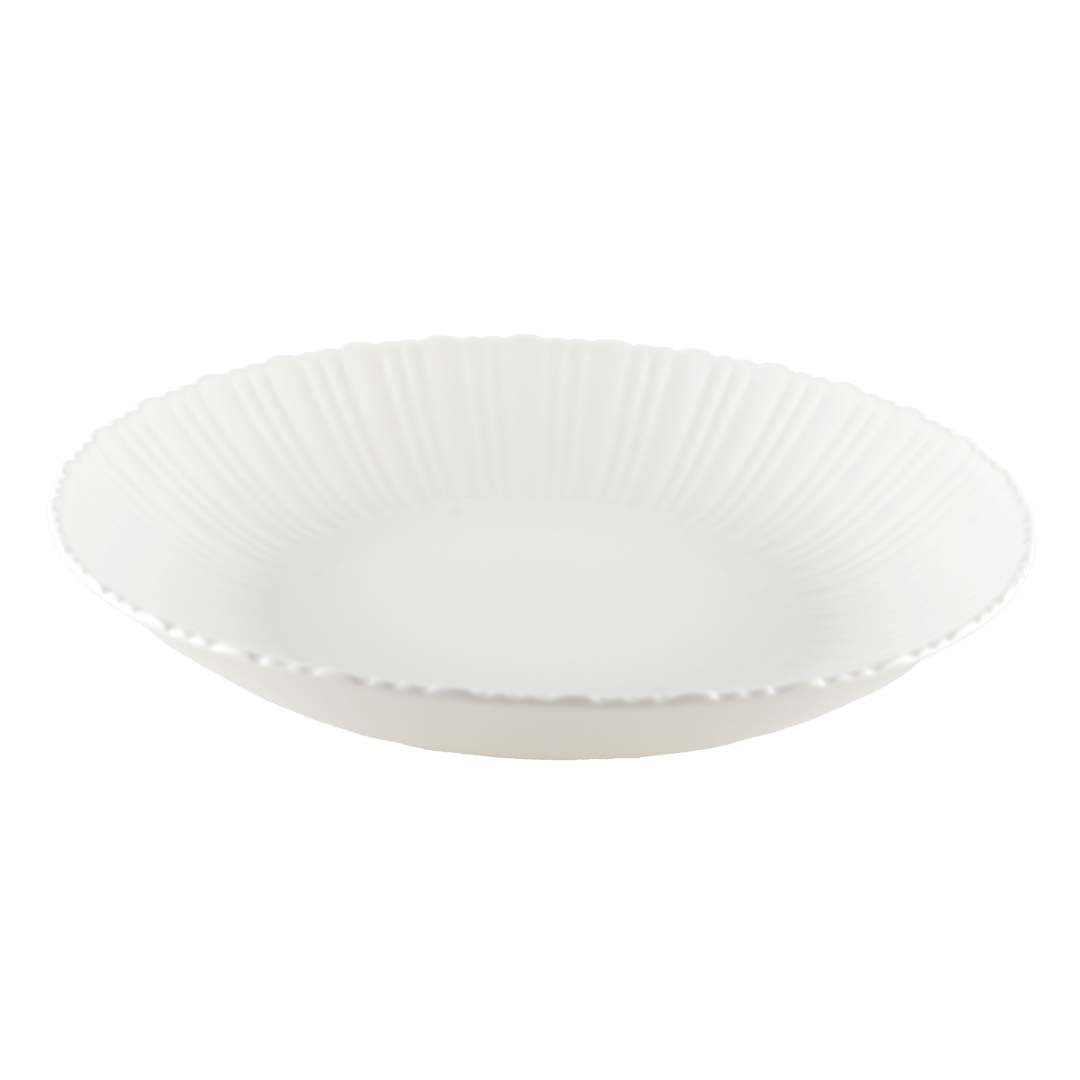 Wit serveer kom - 21.2x21.2x3.8cm