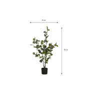 Artificial Eucalyptus Plant in Flower Pot - H95 x Ø55 cm - Green