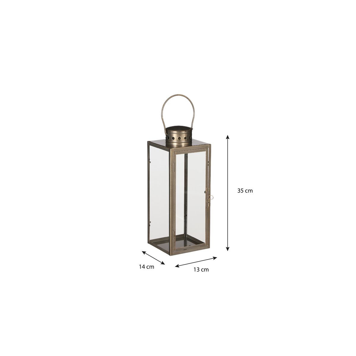 Arzilla Lantern - L14 x W13 x H35 cm - Gold