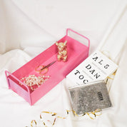 Tray - Metal - Pink - 41.5x15.5x13cm