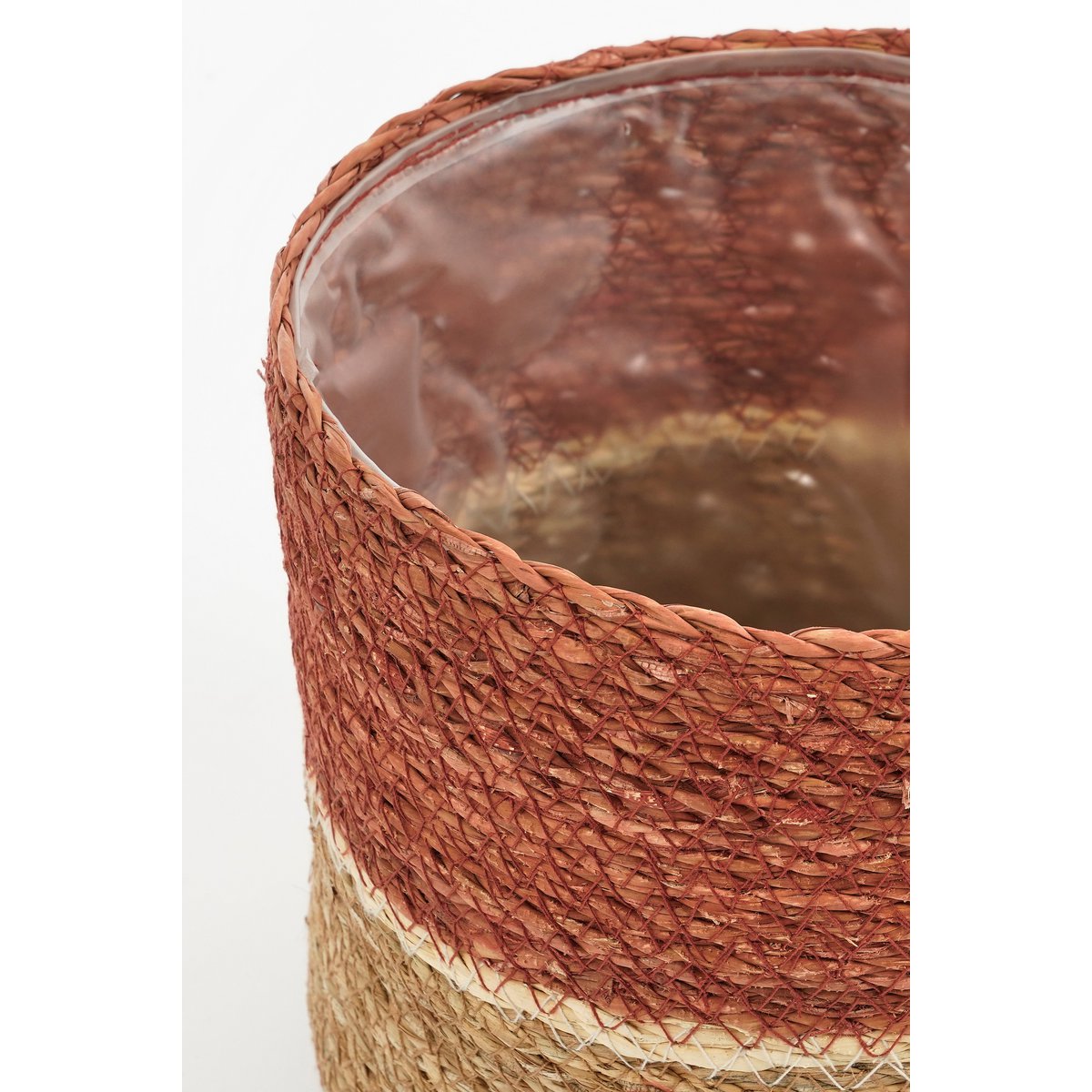 Damian Plant basket - Set of 2 - H20 x Ø20 cm - Seagrass - Red