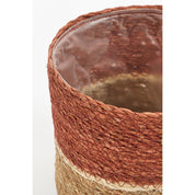 Damian Plant basket - Set of 2 - H20 x Ø20 cm - Seagrass - Red