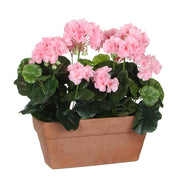 Artificial Geranium Plant in Balcony Planter - L29 x W13 x H40 cm - Pink