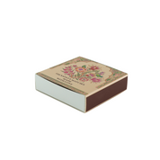Matchbox - Lucifer Box Flowers- Green/ Pink - 11x11x3cm