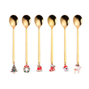 Golden kerst lepeltjes - set van 6