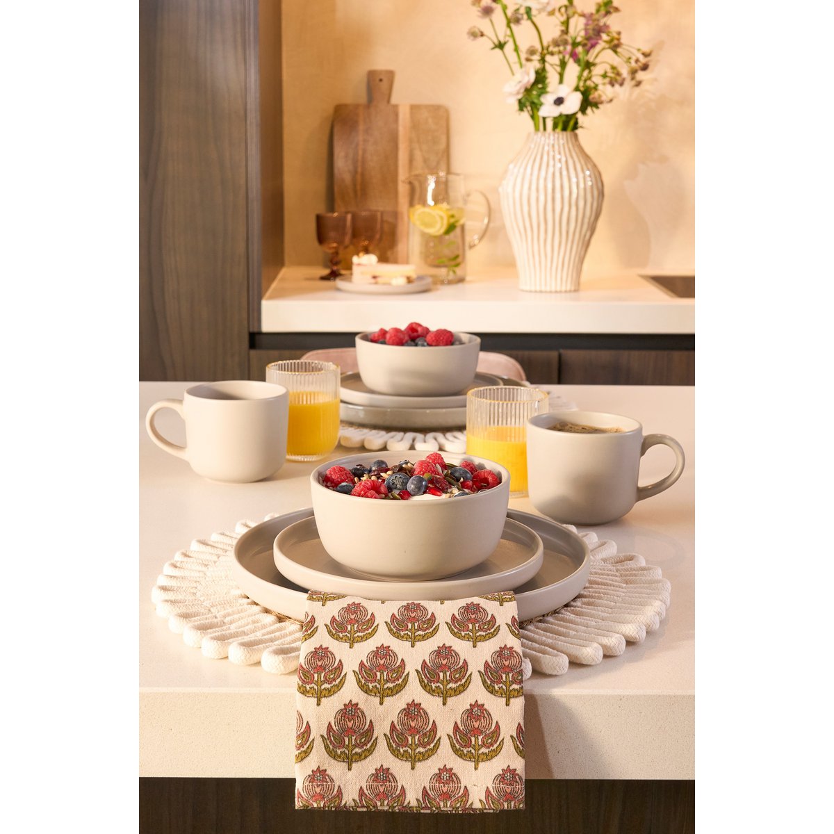 OZZU DESCRIES SET 4 PERSONS - STONE GOOD - TAUPE