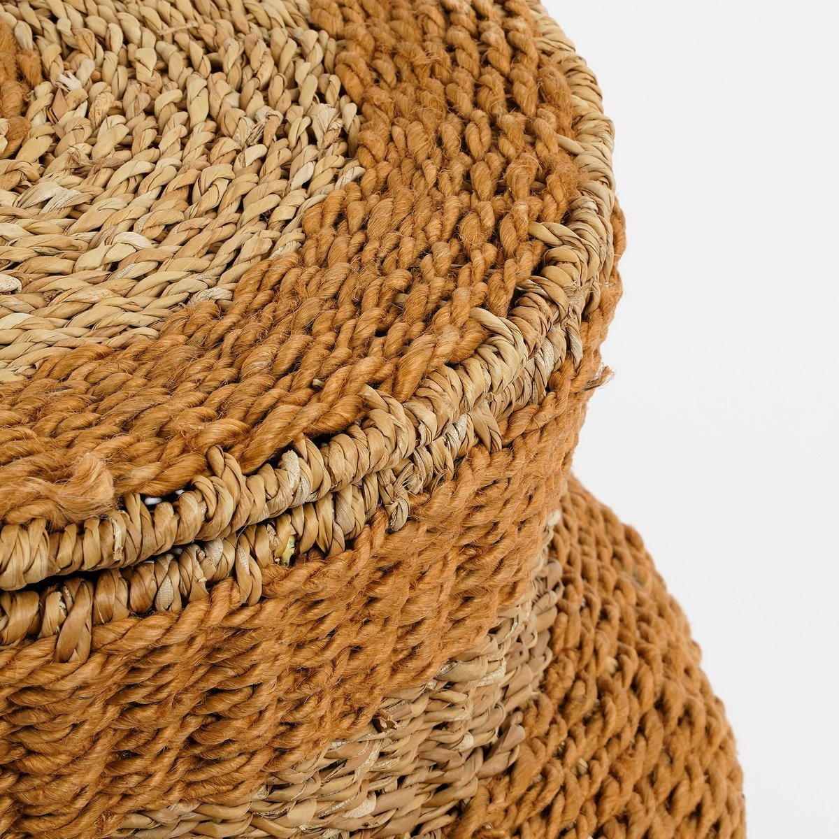 Tacoma Storage Basket with Lid - H48 x Ø55 cm - Jute - Yellow