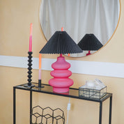 Pleated Lampshade - Polyester - Black - 8x35x21cm