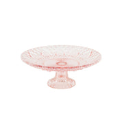 Taartbord - Glas - Roze - 22,5x8cm