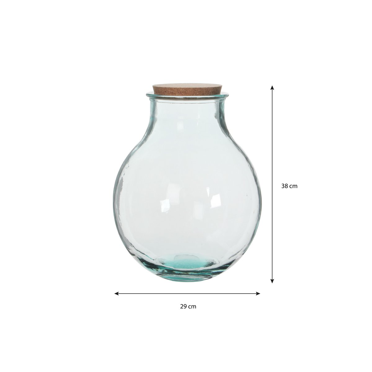 Olly Vase - H38 x Ø29 cm - Recycled Glass - Transparent