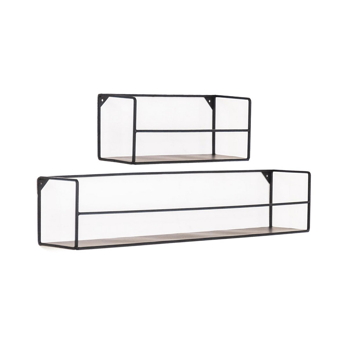 Wall shelves - Black - Metal - Set of 2