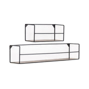 Wall shelves - Black - Metal - Set of 2