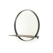 Mirror - Round - Metal - With Shelf - Black - Ø40cm