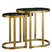 Kevin Side table - Set of 2 - L54 x W34 x H56 cm - Metal - Gold