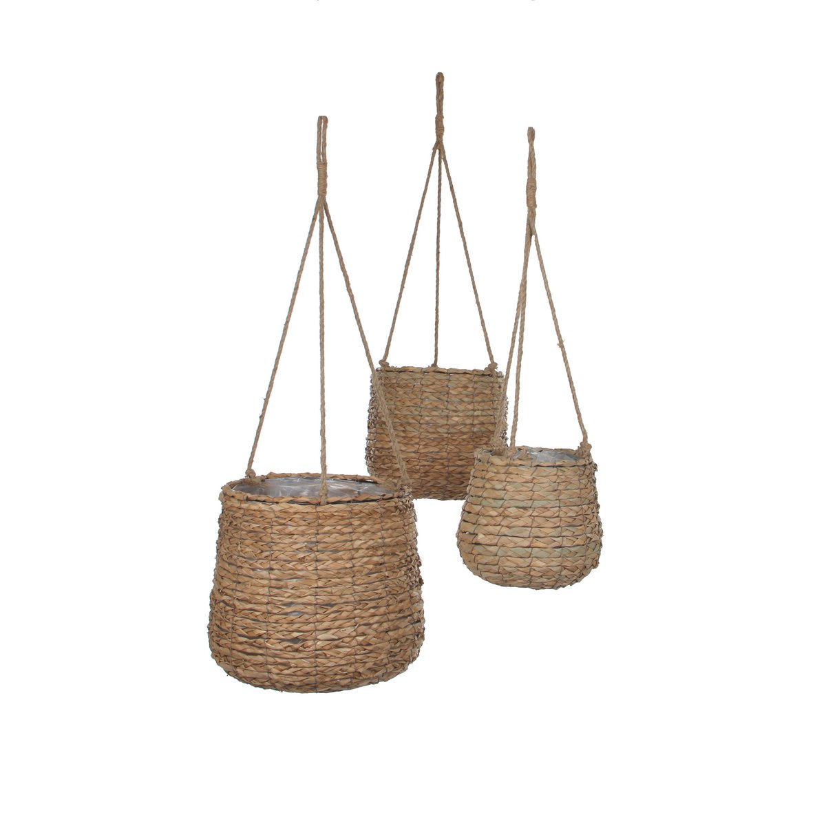 Pot suspendu Avalon - Lot de 3 - H90 x Ø30 cm - Jonc de mer - Marron clair