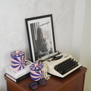 Deco Jar - Swirl - Dolomite -Pink/Violet - 11x11x11,5cm