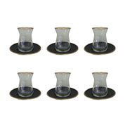 Zwarte en gouden theekopjes - set van 6
