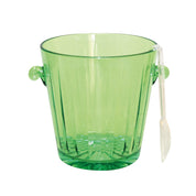 Green Ice Cube Bucket with Transparent Tongs 