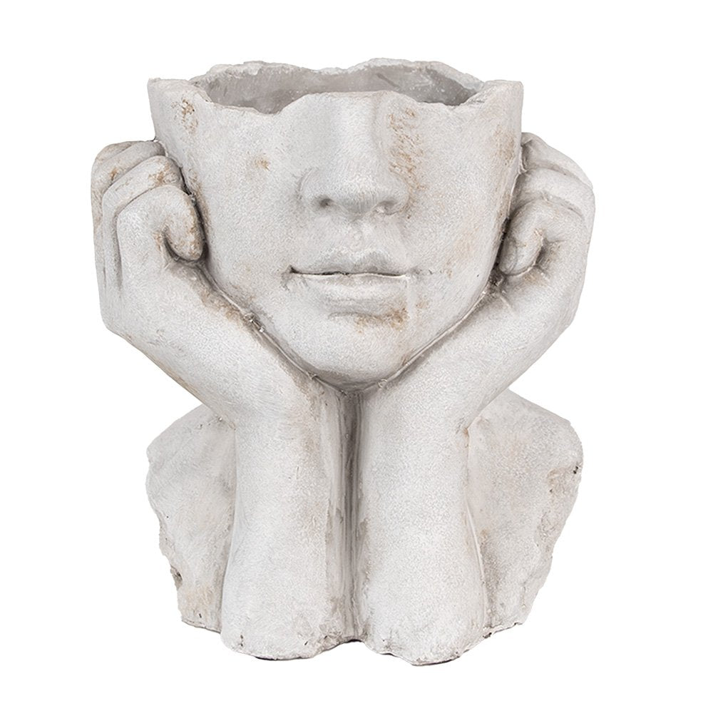 Bloempot Binnen Grijs, Steen 20x17x22 cm
