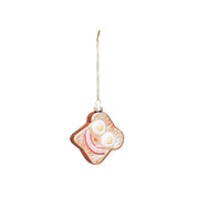 Christmas pendant - Egg sandwich - Glass - 6.5x6.5x2.5cm