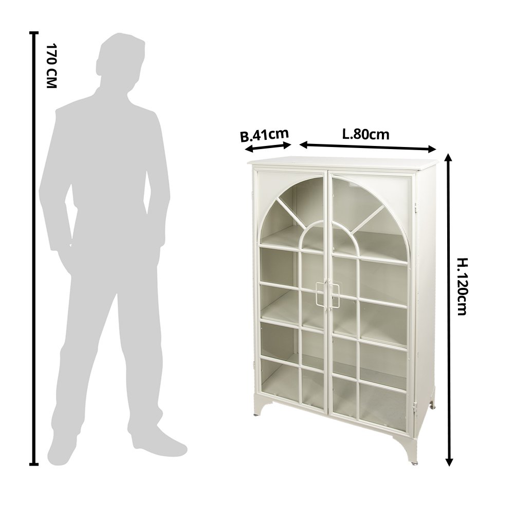 Vitrinekast Wit, IJzer 80x41x120 cm